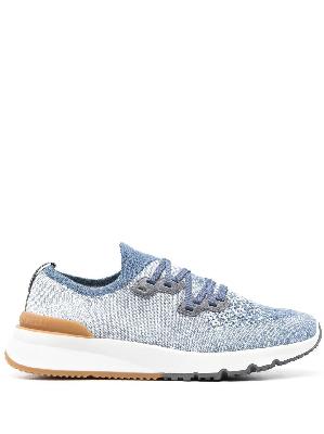 Brunello Cucinelli - Blue Speckled Low-Top Sneakers