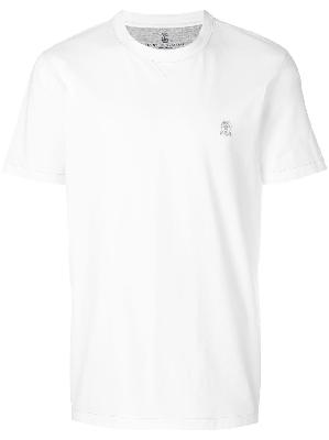 Brunello Cucinelli - White Logo Embroidered T-Shirt