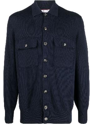 Brunello Cucinelli - Blue Button-Up Fitted Overshirt