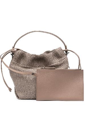 Brunello Cucinelli - Brown Woven Bucket Bag