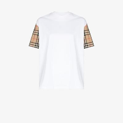 Burberry - White Vintage Check Sleeve T-Shirt