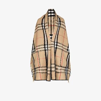 Burberry - Fringed Check Cape