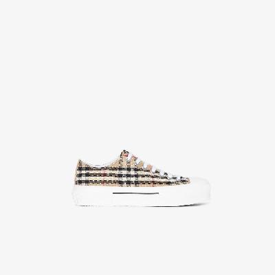 Burberry - Neutral Vintage Check Cotton Sneakers