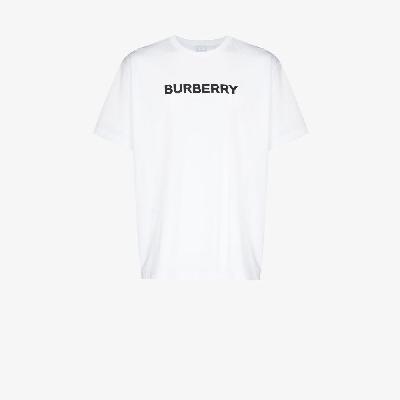 Burberry - White Logo Print Cotton T-Shirt