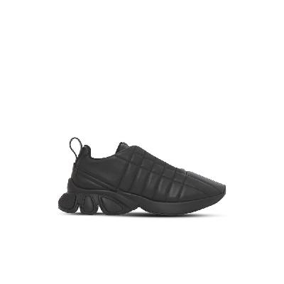 Burberry - Black Quilted Low-Top Leather Sneakers