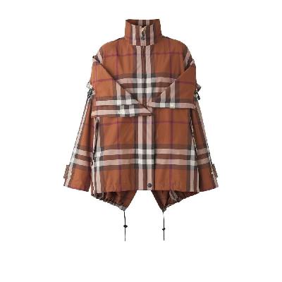 Burberry - Brown Check Reconstructed Hooded Jacket