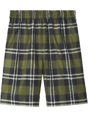 Burberry - Green Checked Shorts