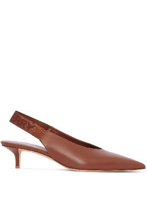 Burberry - Brown 40 Leather Slingback Pumps