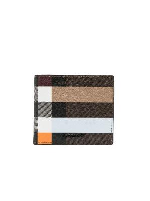 Burberry - Brown Bill Check Bi-Fold Leather Wallet