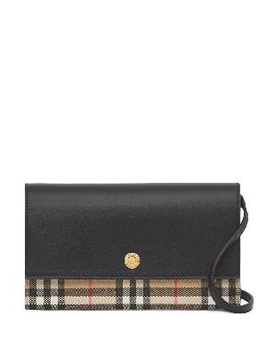 Burberry - Brown Check Leather Wallet