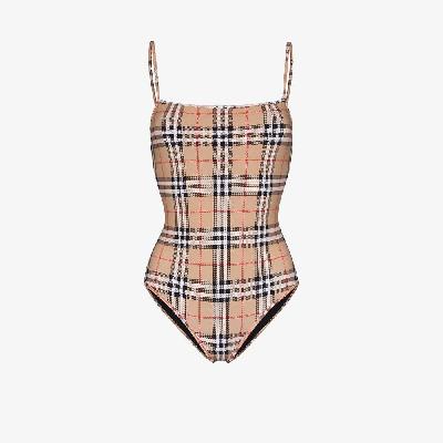 Burberry - Neutral Vintage Check Swimsuit
