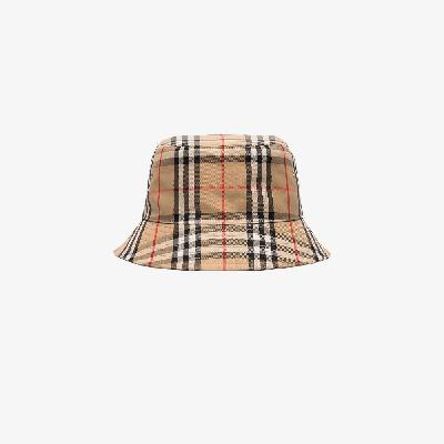 Burberry - Brown Vintage Check Cotton Bucket Hat