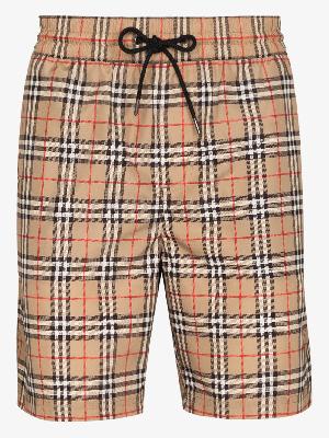 Burberry - Neutral Vintage Check Drawcord Swim Shorts