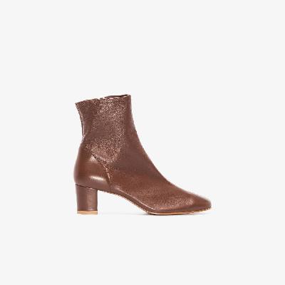 BY FAR - Brown Sofia 50 Leather Ankle Boots