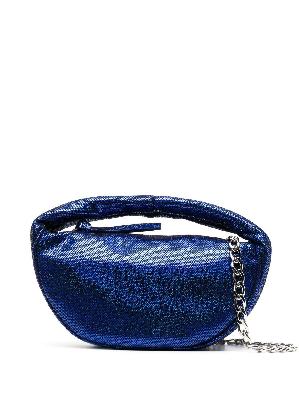 BY FAR - Blue Baby Cush Disco Dot Leather Mini Bag