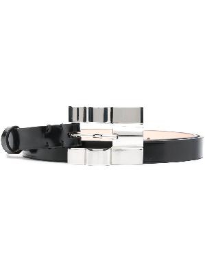 BY FAR - Black Domino Leather Belt