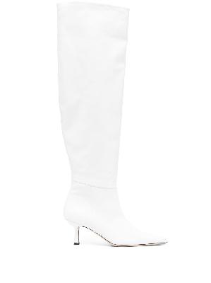 BY FAR - White Meghan 55 Knee-High Leather