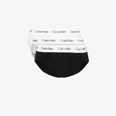 Calvin Klein Underwear - White, Grey And Black Cotton Briefs Set