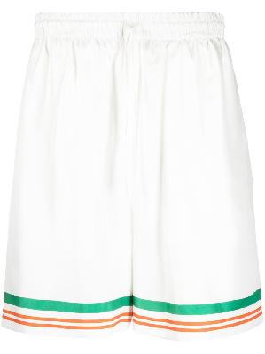Casablanca - White Tennis Club Icon Silk Shorts