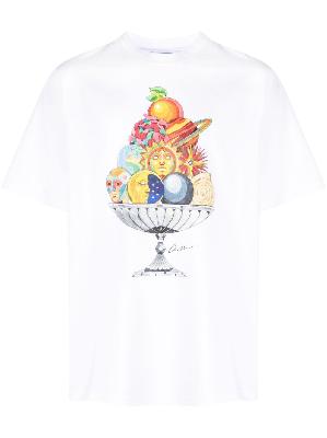Casablanca - White Printed Organic Cotton T-Shirt