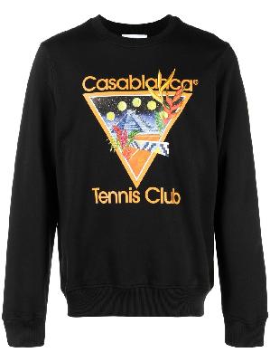 Casablanca - Black Tennis Club Organic Cotton Sweatshirt