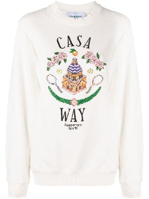 Casablanca - White Casa Way Embroidered Sweatshirt
