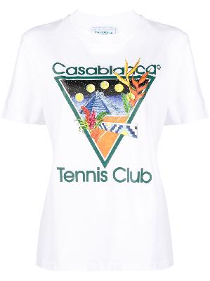 Casablanca - White Logo Print T-Shirt