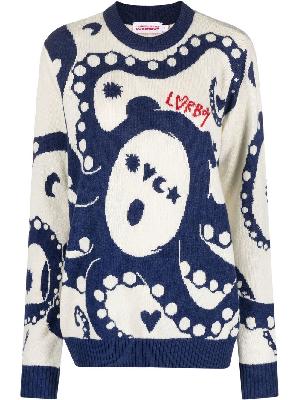 Charles Jeffrey Loverboy - Blue Kraken Logo Print Sweater