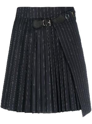 Charles Jeffrey Loverboy - Blue Pleated Kilt-Style Mini Skirt