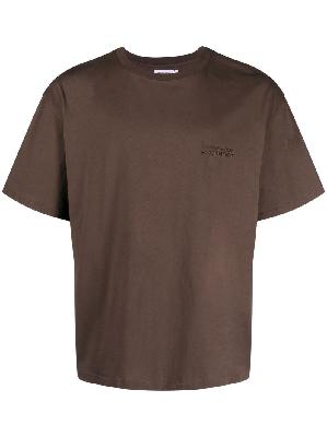 Charles Jeffrey Loverboy - Brown Logo Embroidered Organic Cotton T-Shirt