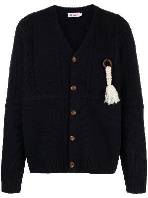 Charles Jeffrey Loverboy - Blue Fisherman Cable Knit Cardigan