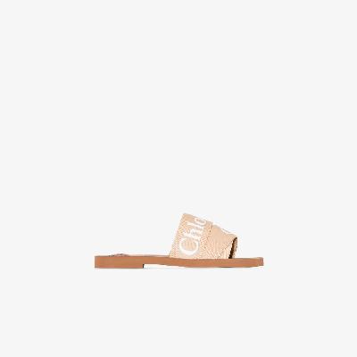 Chloé - Neutral Woody Canvas Sandals