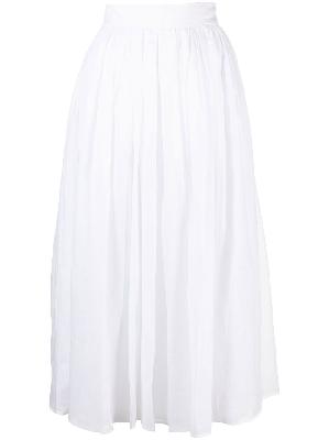 Chloé - White Gathered Midi Skirt