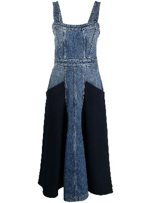 Chloé - Indigo Blue Panelled Denim Midi Dress