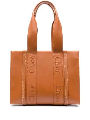 Chloé - Brown Woody Medium Leather Tote Bag
