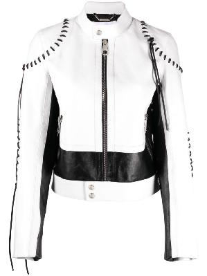 Chloé - White Whipstitch Leather Jacket