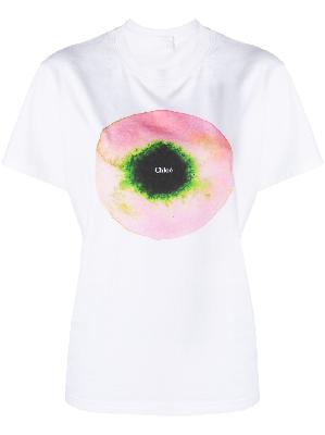 Chloé - White Cotton Graphic Print T-Shirt