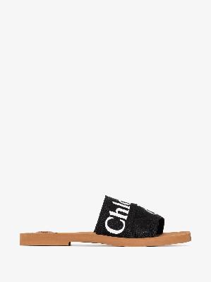 Chloé - Black Woody Canvas Sandals