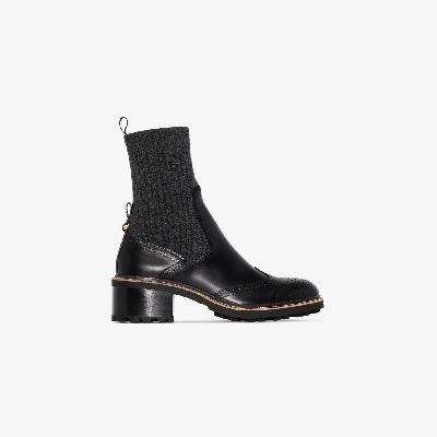 Chloé - Black Franne 35 Leather Sock Boots