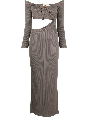 Christopher Esber - Grey Distorted Quartz Midi Dress