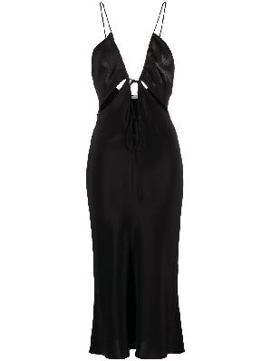Christopher Esber - Black Triquetra Cut-Out Silk Midi Dress