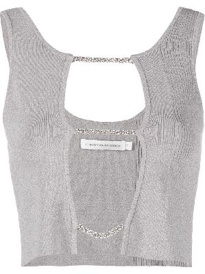 Christopher Esber - Grey Crystal Cut-Out Tank Top