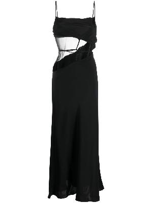 Christopher Esber - Black Sheer Panel Silk Maxi Dress