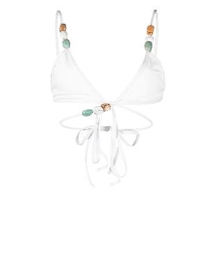 Christopher Esber - White Crystal Detailed Bikini Top