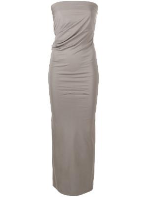 Christopher Esber - Grey Strapless Ruched Maxi Dress