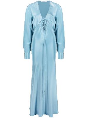 Christopher Esber - Blue Triquetra Cut-Out Silk Gown