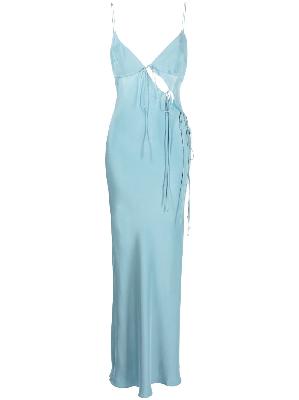 Christopher Esber - Blue Slope Tie Silk Maxi Dress