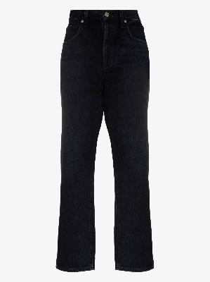 Citizens Of Humanity - Black Emery Straight Leg Cropped Jeans