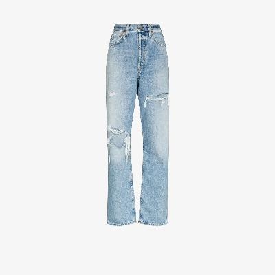 Citizens Of Humanity - Blue Eva Distressed Straight-Leg Jeans