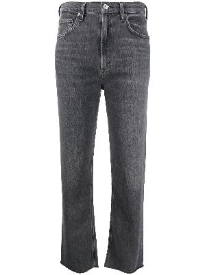 Citizens Of Humanity - Black Daphne High-Rise Crop Stovepipe Jeans